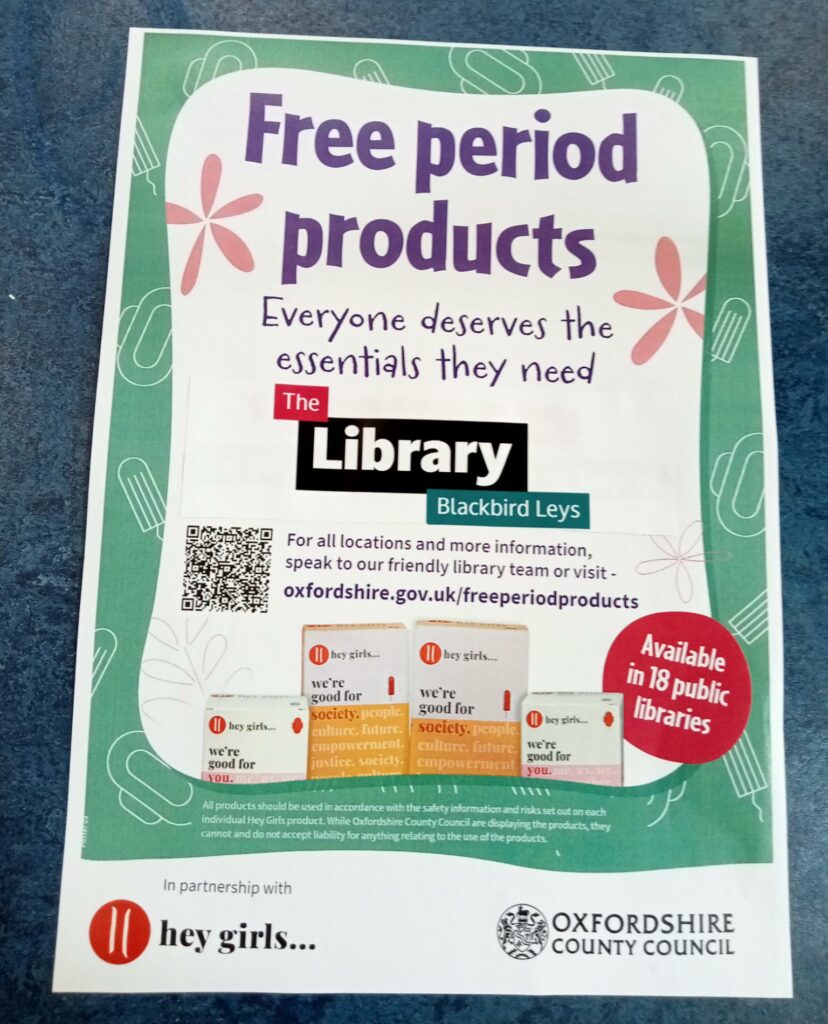 #Hey girls – Free period products